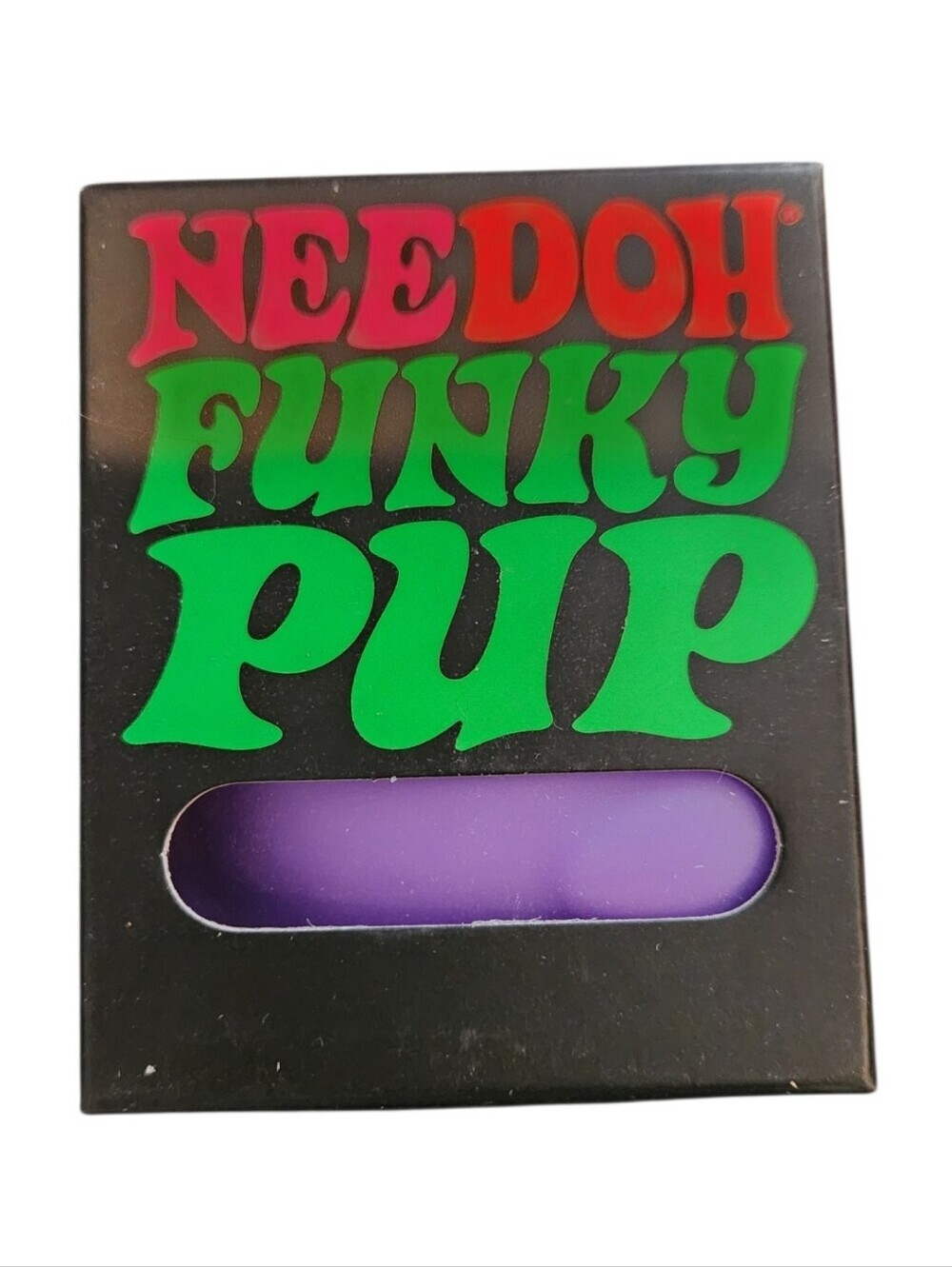 NEW NeeDoh Funky Pup Bright Purple Squeeze Squish Pull Poke Cute Pup Details